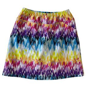 B Skinz Golf Pickleball Colorful Pull On Skirt Skort Size Small